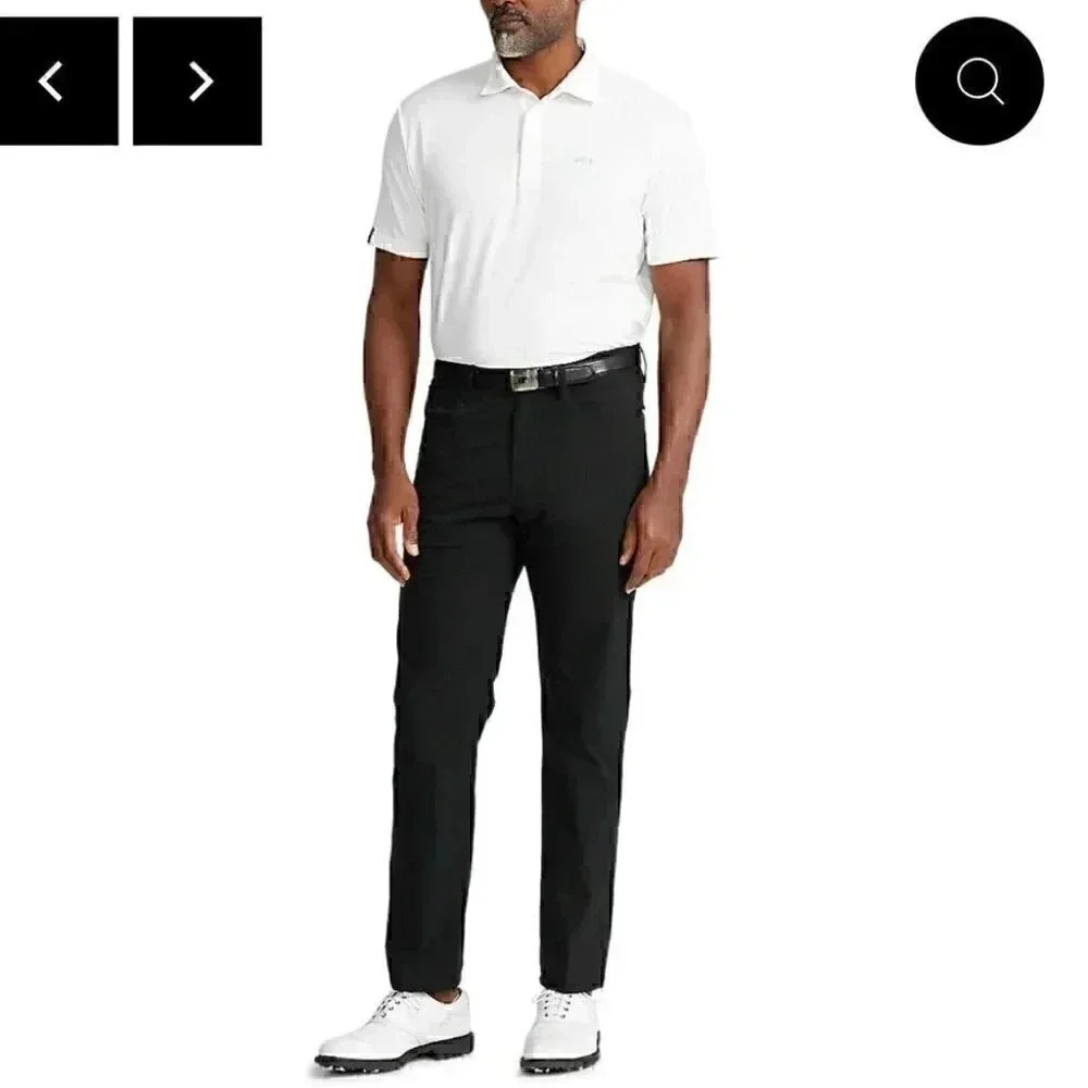 RLX Ralph Lauren Athletic Tailored Fit Black 5 Pocket Pants sz 40x32 - Picture 8 of 11
